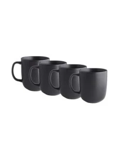 Auslauf 💯 Küche Butlers 4x Tasse Mit Henkel 400ml CASA NOVA In Schwarz Günstig Kaufen ⌛