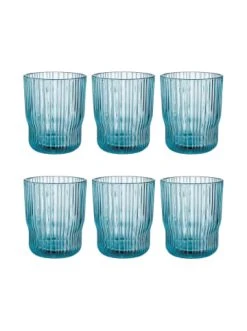 Auslauf 😍 Küche Butlers 6x Gläser Mit Rillen 250ml CHELSEA In Türkis Günstig Kaufen ✔️