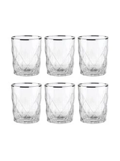 Aktion 🧨 Küche Butlers 6x Gläser Mit Silberrand 345ml UPSCALE In Silber Günstig Kaufen 🤩