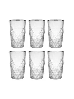 Schlussverkauf 😀 Küche Butlers 6x Longdrinkgläser Mit Silberrand 460ml UPSCALE In Transparent-Silber Günstig Kaufen ⌛
