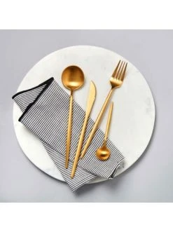 Budget 👍 Küche Butlers Besteck-Set 16-tlg. Matt STILETTO In Gold Günstig Kaufen 👍 -Butlers Geschaft butlers besteck set 16 tlg matt stiletto in gold 1