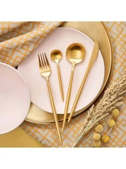 Budget 👍 Küche Butlers Besteck-Set 16-tlg. Matt STILETTO In Gold Günstig Kaufen 👍 -Butlers Geschaft butlers besteck set 16 tlg matt stiletto in gold 6