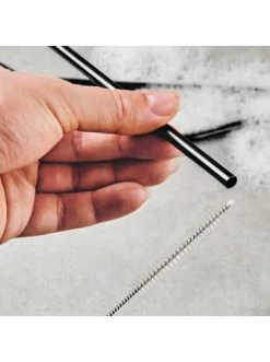 Bester Verkauf 😍 Küche Butlers Edelstahltrinkhalme Mit Bürste MANHATTAN LOUNGE In Schwarz Günstig Kaufen ⌛ -Butlers Geschaft butlers edelstahltrinkhalme mit burste manhattan lounge in schwarz 2