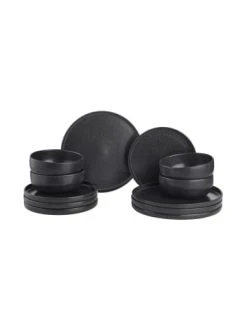 Am billigsten 😉 Küche Butlers Geschirr-Set 12-tlg. CASA NOVA In Schwarz Günstig Kaufen ✔️