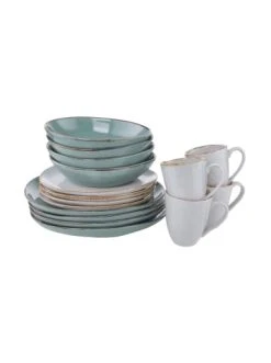 Angebote 👏 Küche Butlers Geschirr-Set 16-tlg. FINCA In Grau-Blau Günstig Kaufen 👍