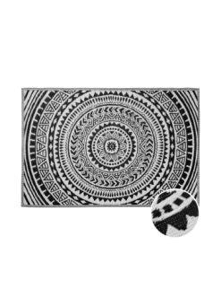 Brandneu ✔️ Heimtextilien Butlers In- & Outdoor-Teppich Circles L 180 X B 118cm COLOUR CLASH In Schwarz-Weiß Günstig Kaufen 🎁