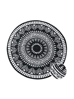 Coupon 🤩 Heimtextilien Butlers In- & Outdoor-Teppich Ø118cm COLOUR CLASH In Schwarz-Weiß Günstig Kaufen ⌛ -Butlers Geschaft butlers in and outdoor teppich o118cm colour clash in schwarz weiss 10