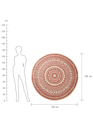 Billig 😍 Heimtextilien Butlers In- & Outdoor-Teppich Ø150cm COLOUR CLASH In Hellrot-Creme Günstig Kaufen 👏 5 Billig 😍 Heimtextilien Butlers In- & Outdoor-Teppich Ø150cm COLOUR CLASH In Hellrot-Creme Günstig Kaufen 👏 – Bild 3