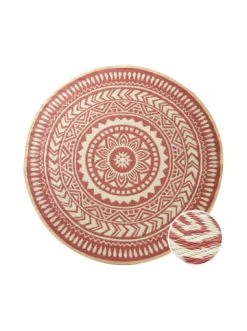 Billig 😍 Heimtextilien Butlers In- & Outdoor-Teppich Ø150cm COLOUR CLASH In Hellrot-Creme Günstig Kaufen 👏