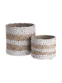 Bestpreis 👏 Dekoration Butlers Korb Streifen Ø19cm THE SEA In Natur-Weiß Günstig Kaufen 😍 -Butlers Geschaft butlers korb streifen o19cm the sea in natur weiss 1