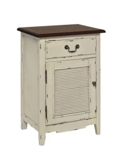 Neu 🛒 Möbel Butlers Nachttisch CABOTT COVE In Creme-Braun Günstig Kaufen 😀