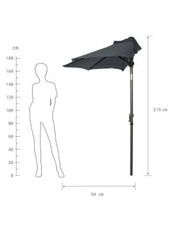 Bestpreis 🧨 Garten & Balkon Butlers Sonnenschirm Halbrund Mit Knickgelenk Und Kurbel SIESTA In Anthrazit Günstig Kaufen 🥰 -Butlers Geschaft butlers sonnenschirm halbrund mit knickgelenk und kurbel siesta in anthrazit 2