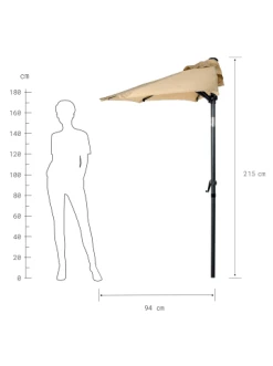 Schlussverkauf 🧨 Garten & Balkon Butlers Sonnenschirm Halbrund Mit Knickgelenk Und Kurbel SIESTA In Beige Günstig Kaufen ❤️ -Butlers Geschaft butlers sonnenschirm halbrund mit knickgelenk und kurbel siesta in beige 1