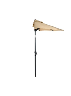 Schlussverkauf 🧨 Garten & Balkon Butlers Sonnenschirm Halbrund Mit Knickgelenk Und Kurbel SIESTA In Beige Günstig Kaufen ❤️