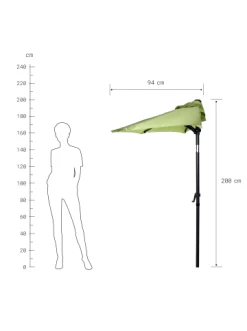 Großhandel 🎁 Garten & Balkon Butlers Sonnenschirm Halbrund Mit Knickgelenk Und Kurbel SIESTA In Olivgrün Günstig Kaufen 👍 -Butlers Geschaft butlers sonnenschirm halbrund mit knickgelenk und kurbel siesta in olivgrun 1