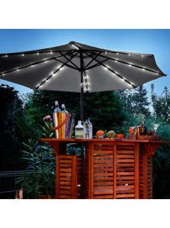 Budget 💯 Garten & Balkon Butlers Sonnenschirm Mit LED-Solar-Lichter Ø270cm SUN & STARS In Hellgrau Günstig Kaufen 🎁 -Butlers Geschaft butlers sonnenschirm mit led solar lichter o270cm sun and stars in hellgrau 8