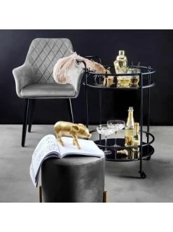 Brandneu ❤️ Möbel Butlers Stuhl Samt VELVET In Dunkelgrau Günstig Kaufen 👏 -Butlers Geschaft butlers stuhl samt velvet in dunkelgrau 1