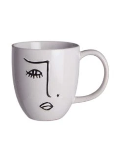 Aktion ✨ Küche Butlers Tasse Mit Gesicht 350ml LINE ART In Weiß Günstig Kaufen 😀