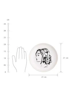 Auslauf 🛒 Küche Butlers Teller Frau Im Profil Ø21cm LINE ART In Schwarz-Weiß Günstig Kaufen ✔️ -Butlers Geschaft butlers teller frau im profil o21cm line art in schwarz weiss 2